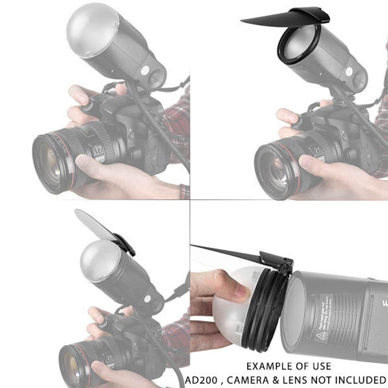 Godox AK-R1 Accessory Kit for Godox V100 V1 V1Pro AD100Pro Round Head Flash, for H200R Round Flash Head Compatible with AD200 Pro II AD200Pro AD200