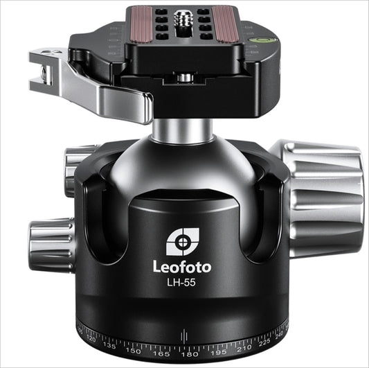 Leofoto LH-55 Tripod Head with Quick Release Plate and Smooth Pan Functionality for Photographers