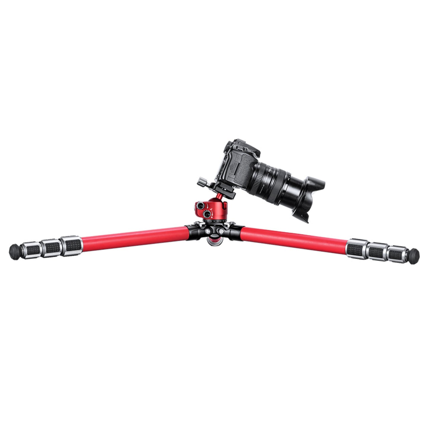 Leofoto LA-324C Athena Series 4 Section Water Resistant Carbon Fibre Tripod with Red LH-40LR (Lever Release) Ball Head