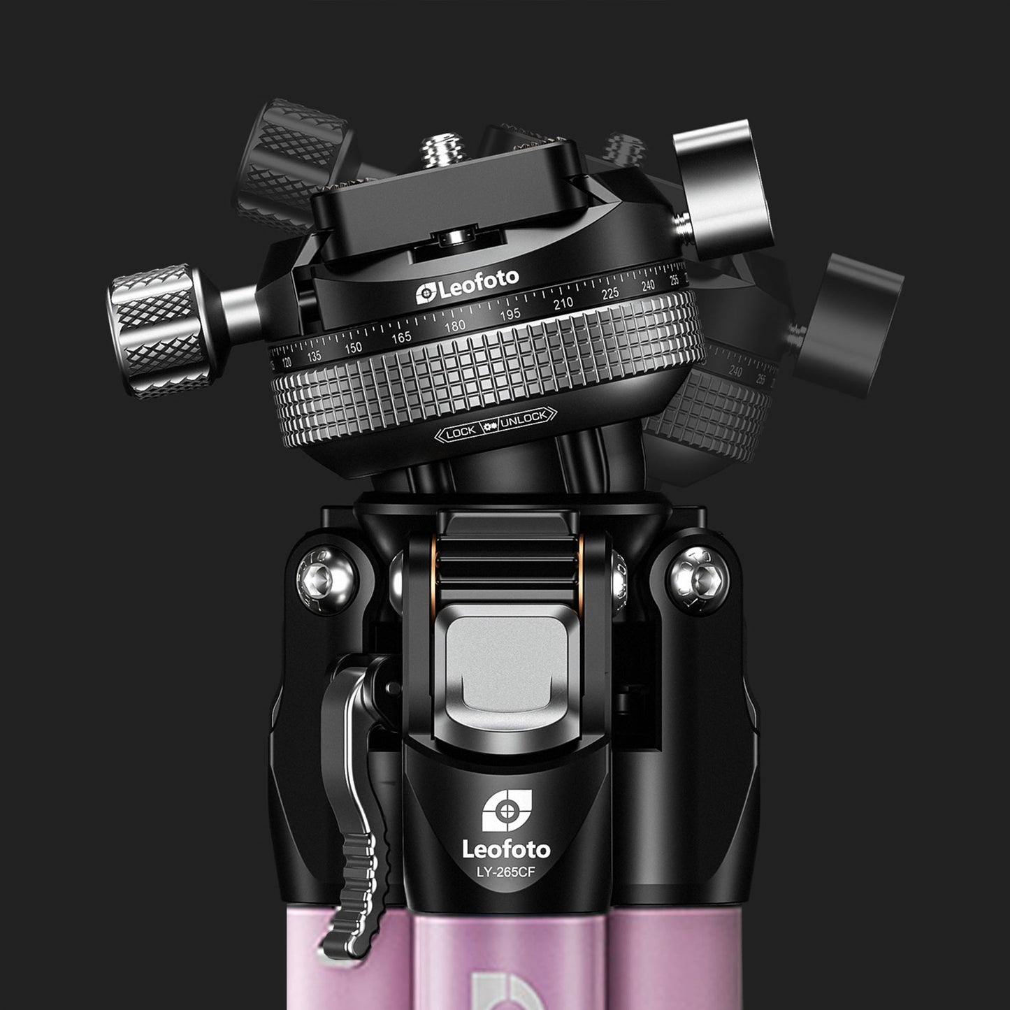 Leofoto LY-265CF-G Mr.Y Series Carbon Fibre Tripod with Inverted Ball Head – Pink