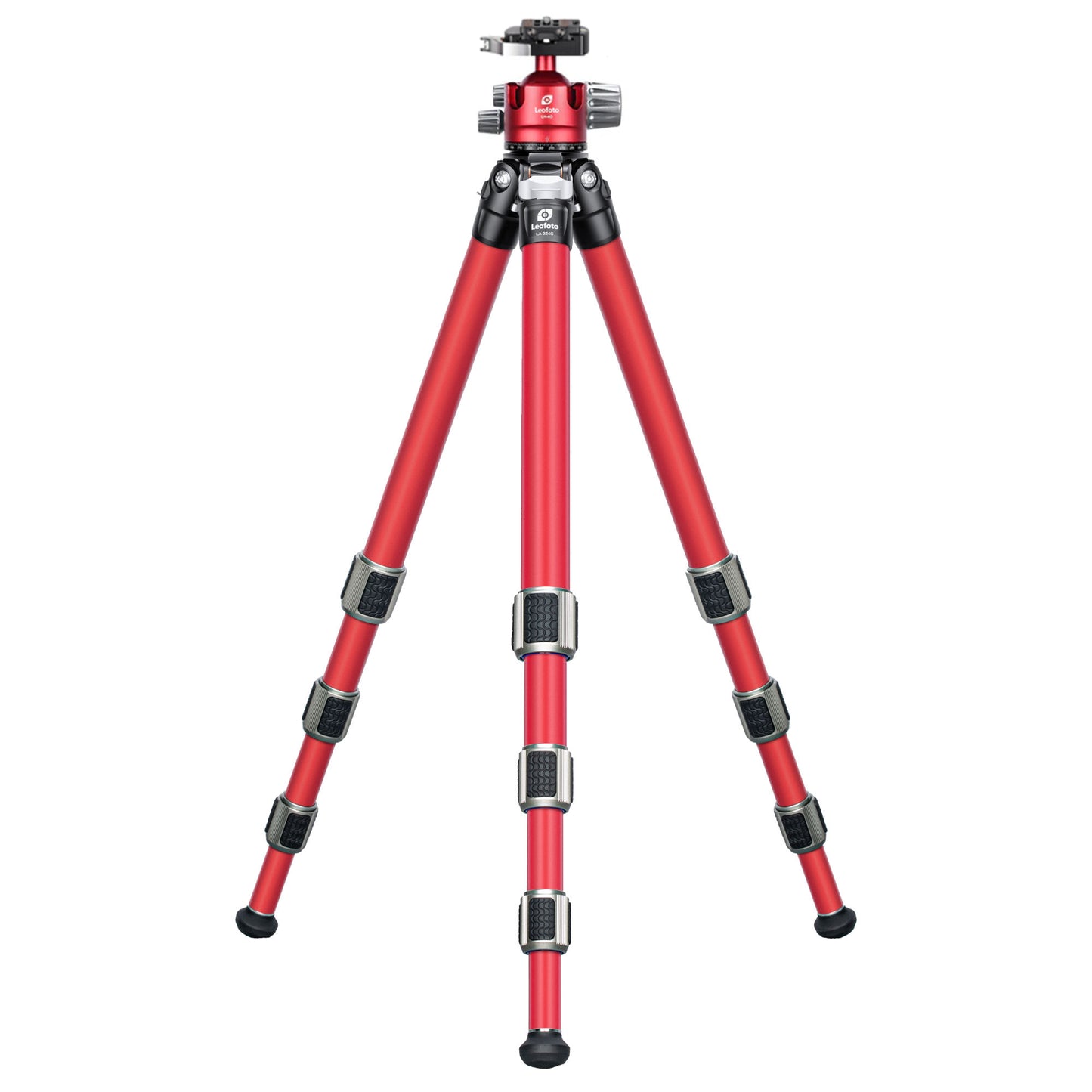Leofoto LA-324C Athena Series 4 Section Water Resistant Carbon Fibre Tripod with Red LH-40LR (Lever Release) Ball Head
