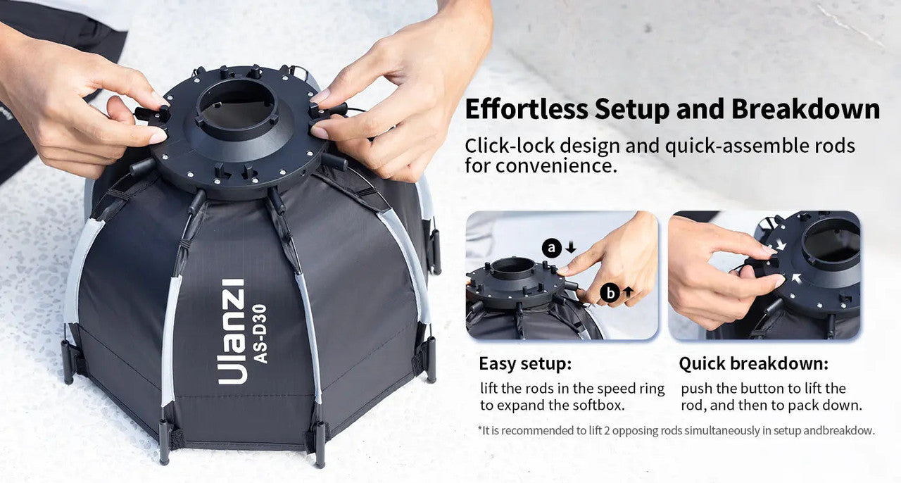 Ulanzi AS-D30 L083GBB1 30cm Mini Octa Softbox for LT023 / Nanlite