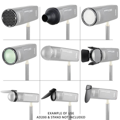 Godox AK-R1 Accessory Kit for Godox V100 V1 V1Pro AD100Pro Round Head Flash, for H200R Round Flash Head Compatible with AD200 Pro II AD200Pro AD200