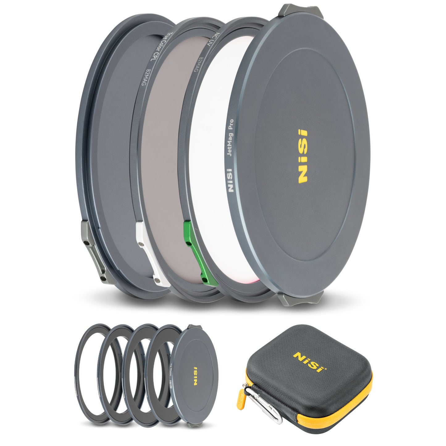 NiSi JetMag Pro Capture Kit 82MAG Magnetic Filter Kit (NC UV, TC CPL, 67mm/72mm/77mm/82mm Adaptors, Two Front Caps, Back Cap, Caddy Pouch)
