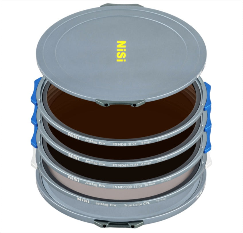 NiSi JetMag Pro Landscape ND Kit 95MAG Magnetic Filter Kit (FS ND 3 Stop, FS ND 6 Stop, FS ND 10 Stop, TC CPL, 86mm/95mm Adaptors, Two Front Caps, Back Cap, Caddy Pouch)
