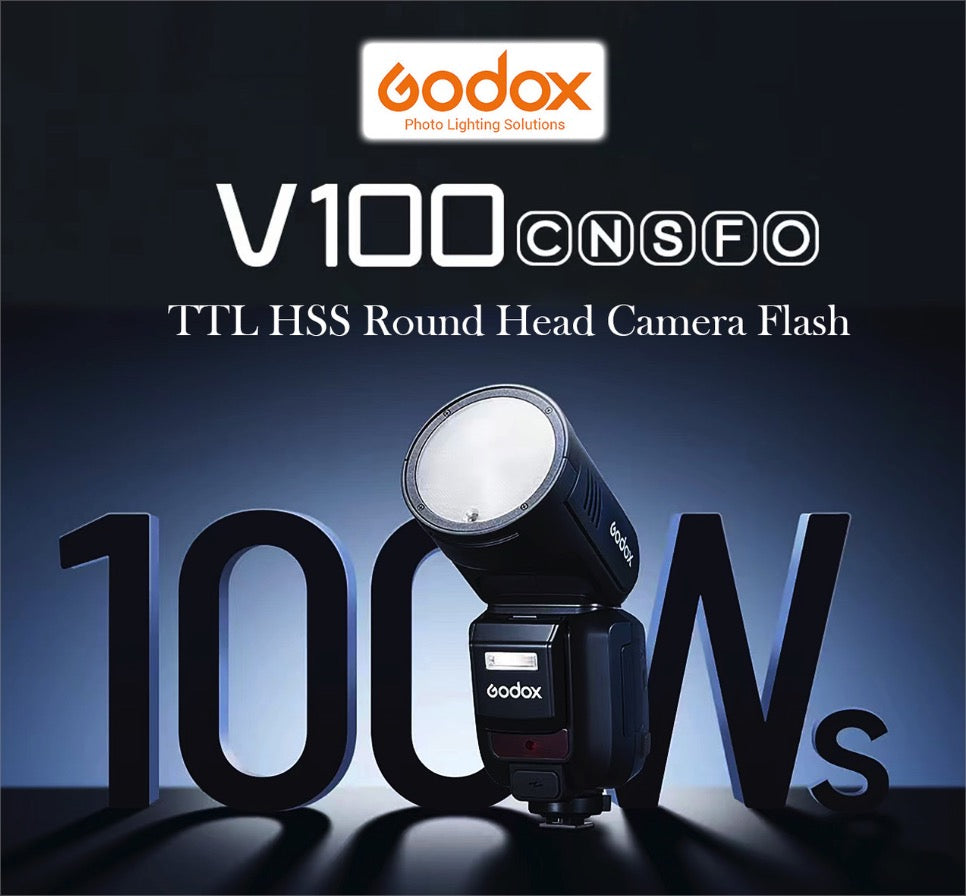 Godox V100 C 100Ws HSS TTL Li-ion Round Head Speedlight Flash