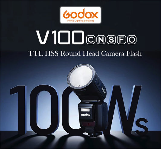 Godox V100 C 100Ws HSS TTL Li-ion Round Head Speedlight Flash
