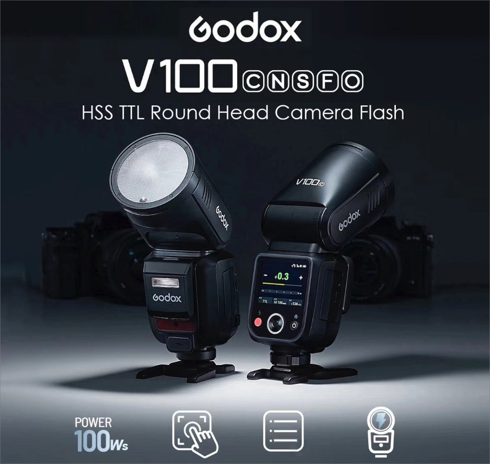 Godox V100 C 100Ws HSS TTL Li-ion Round Head Speedlight Flash
