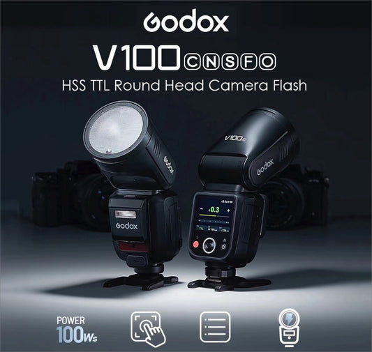 Godox V100 C 100Ws HSS TTL Li-ion Round Head Speedlight Flash