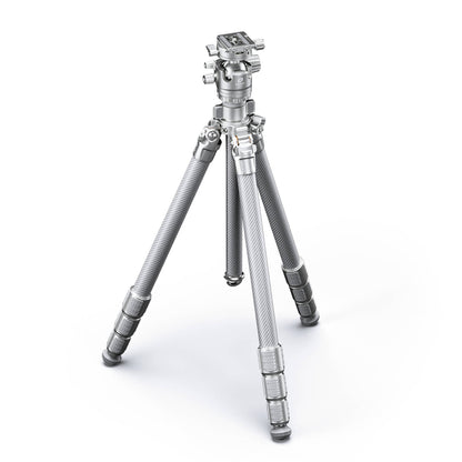 Leofoto LG-284C Silver 4 Section Water Resistant Carbon Fibre Tripod with LH-36R Ball Head