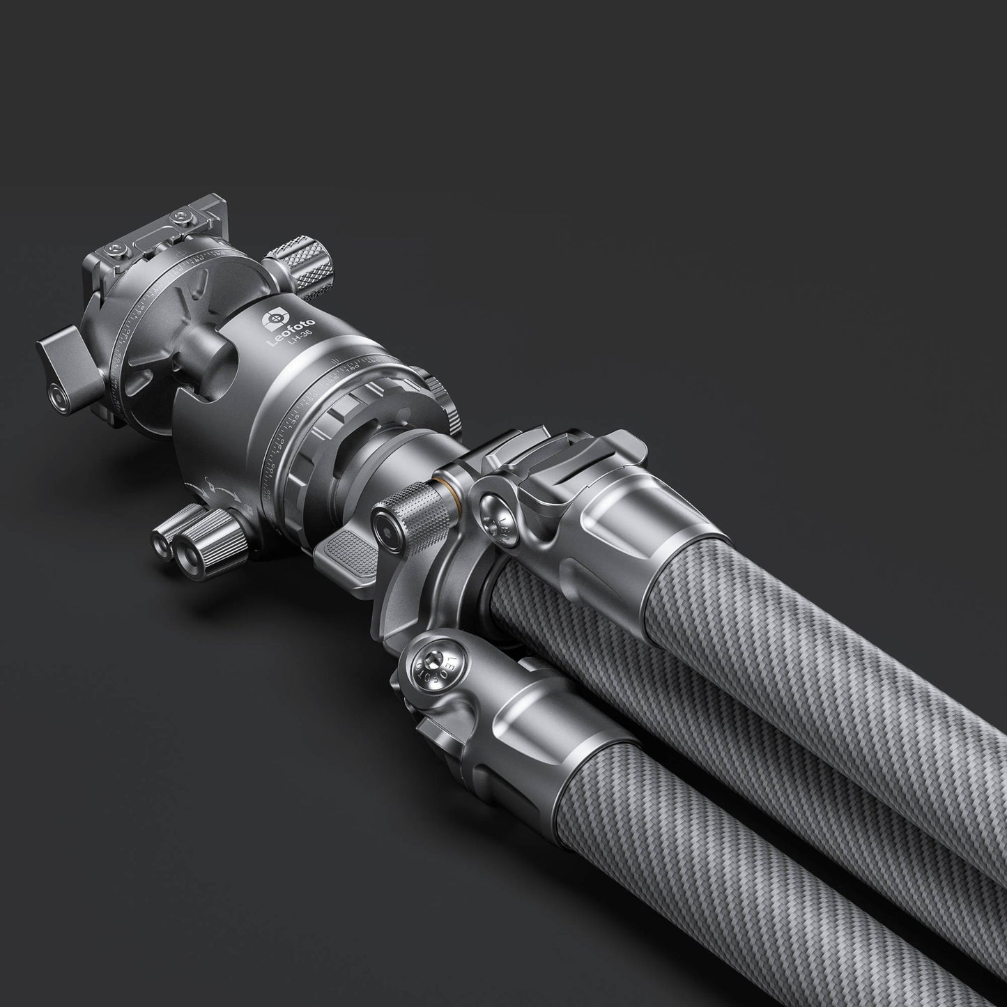 Leofoto LG-284C Silver 4 Section Water Resistant Carbon Fibre Tripod with LH-36R Ball Head