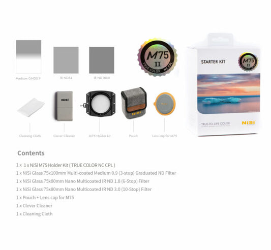 NiSi M75-II Square Filter Kit – Starter ND, GND & CPL Set