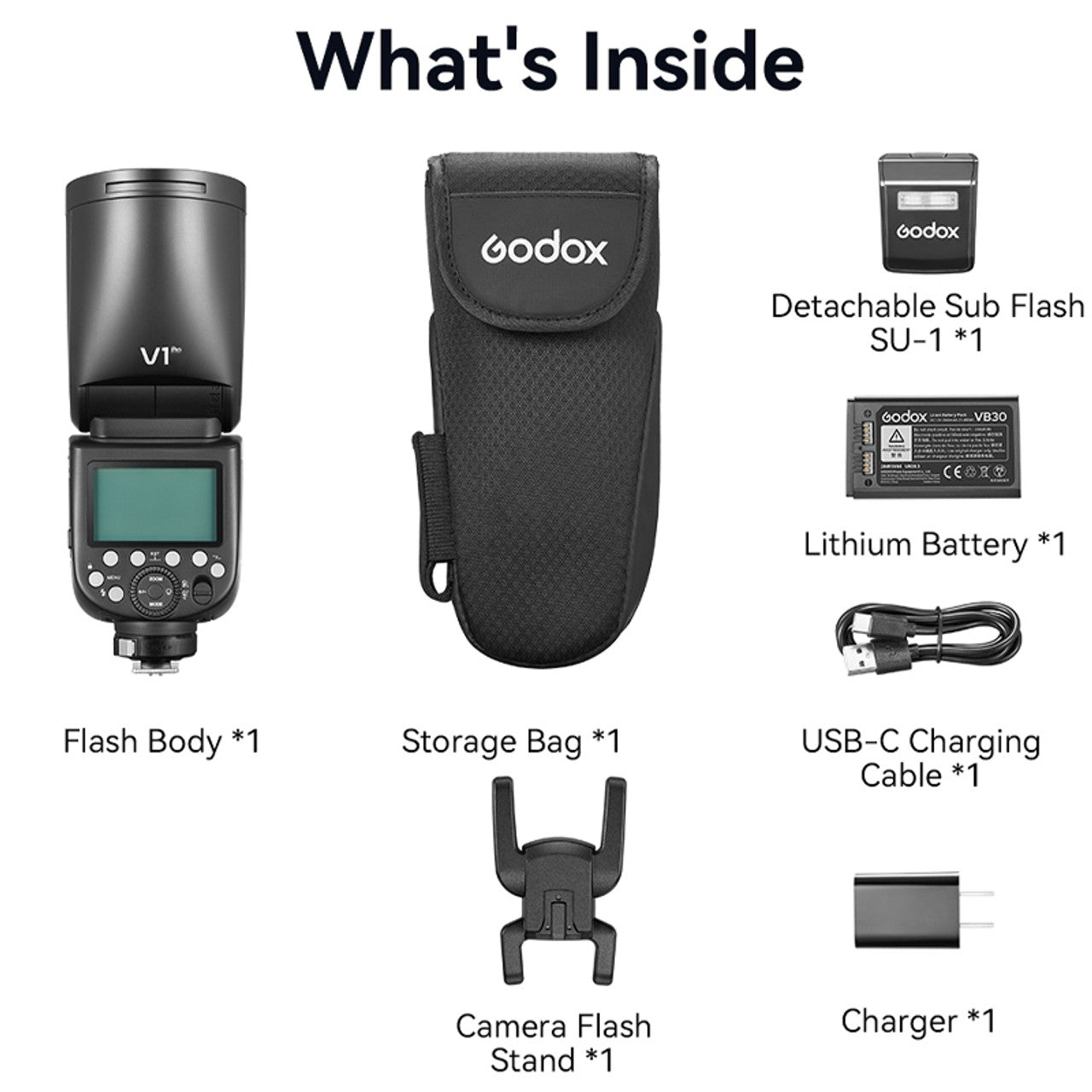 Godox V1 Pro 76Ws (C/N/S/F/O) TTL HSS Li-ion Round Head Speedlight Flash