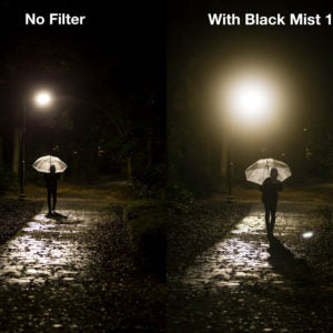 Comparison of photos showing effect of Black Mist Filter on image quality and ambiance
