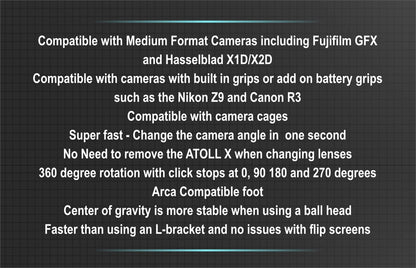 Silence Corner Atoll Camera Rotation Collar for medium format cameras with 360-degree rotation feature