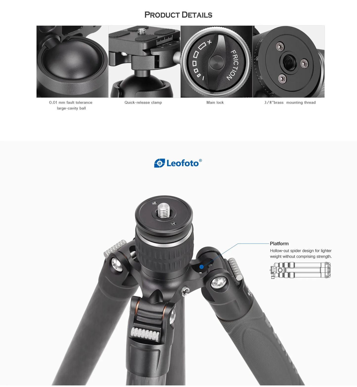 Leofoto LX-254CT Urban Series 4 Section Carbon Fibre Tripod with XB-32 Ball Head