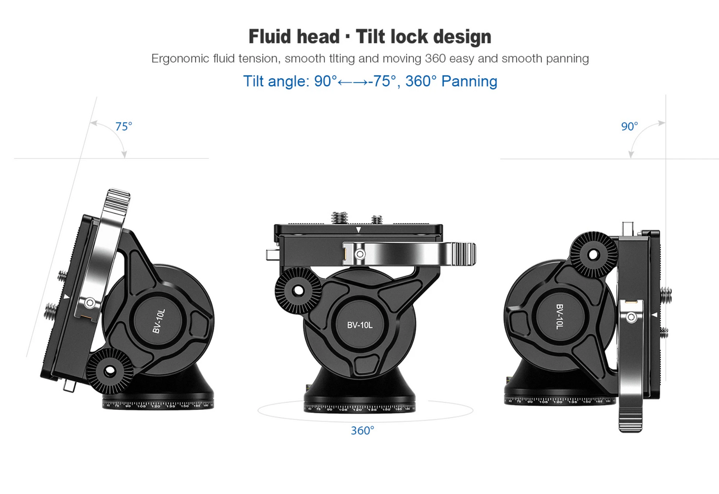 Leofoto BV-10L Video Fluid Head For Tripods