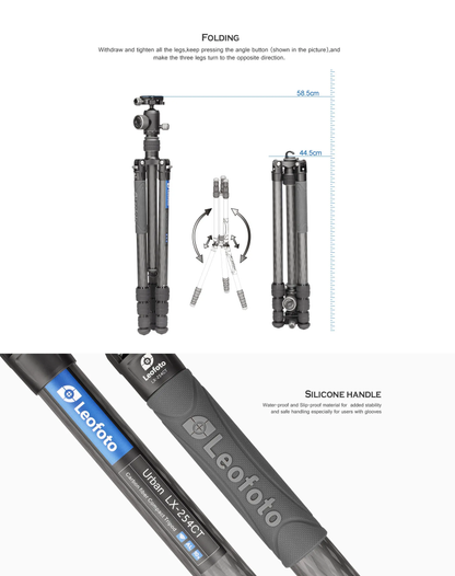 Leofoto LX-254CT Urban Series 4 Section Carbon Fibre Tripod with XB-32 Ball Head
