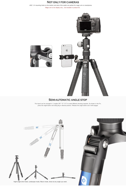 Leofoto LX-254CT Urban Series 4 Section Carbon Fibre Tripod with XB-32 Ball Head