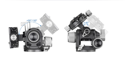 Leofoto 3-axis geared tripod head with precise adjustments for smooth camera positioning