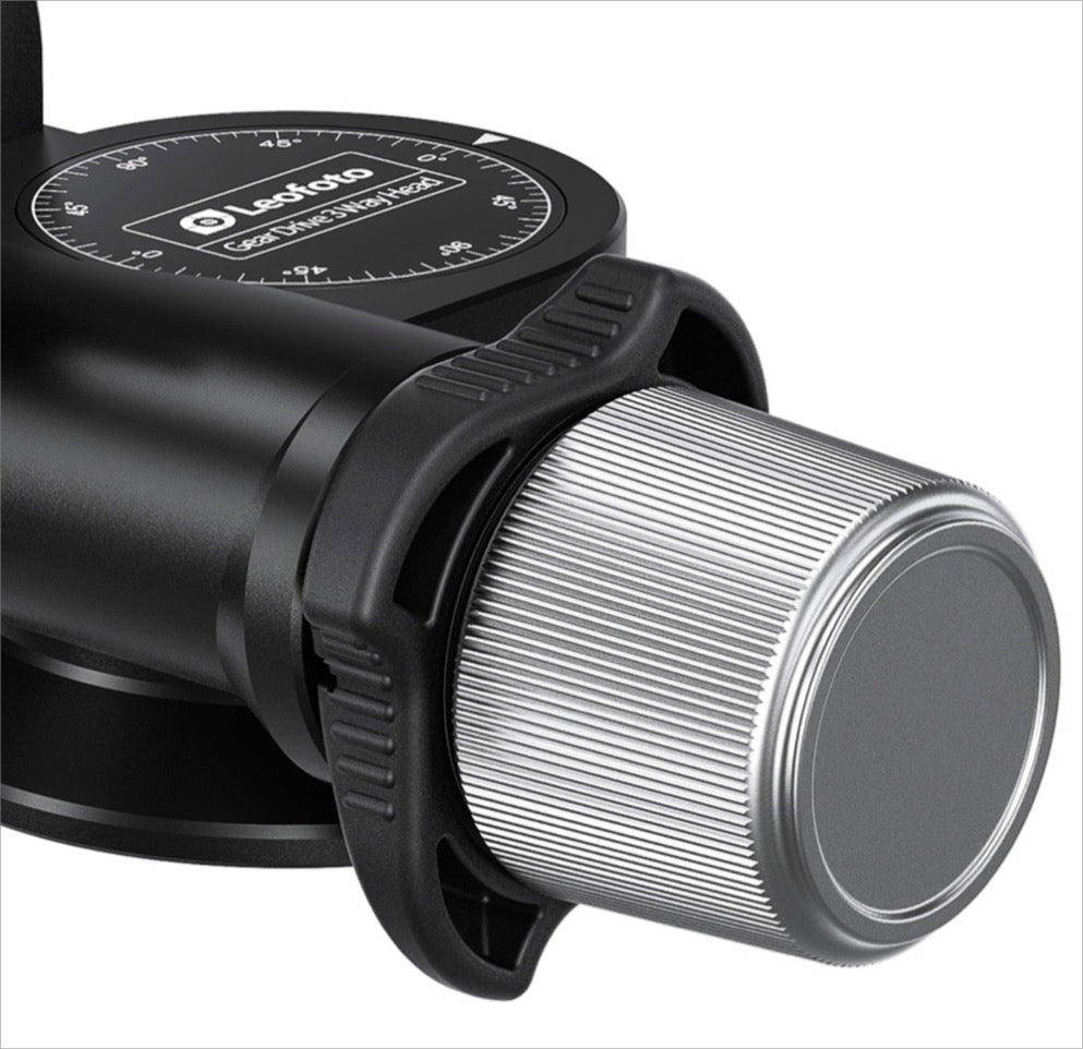 Leofoto 3-way geared tripod head designed for precise adjustments in photography