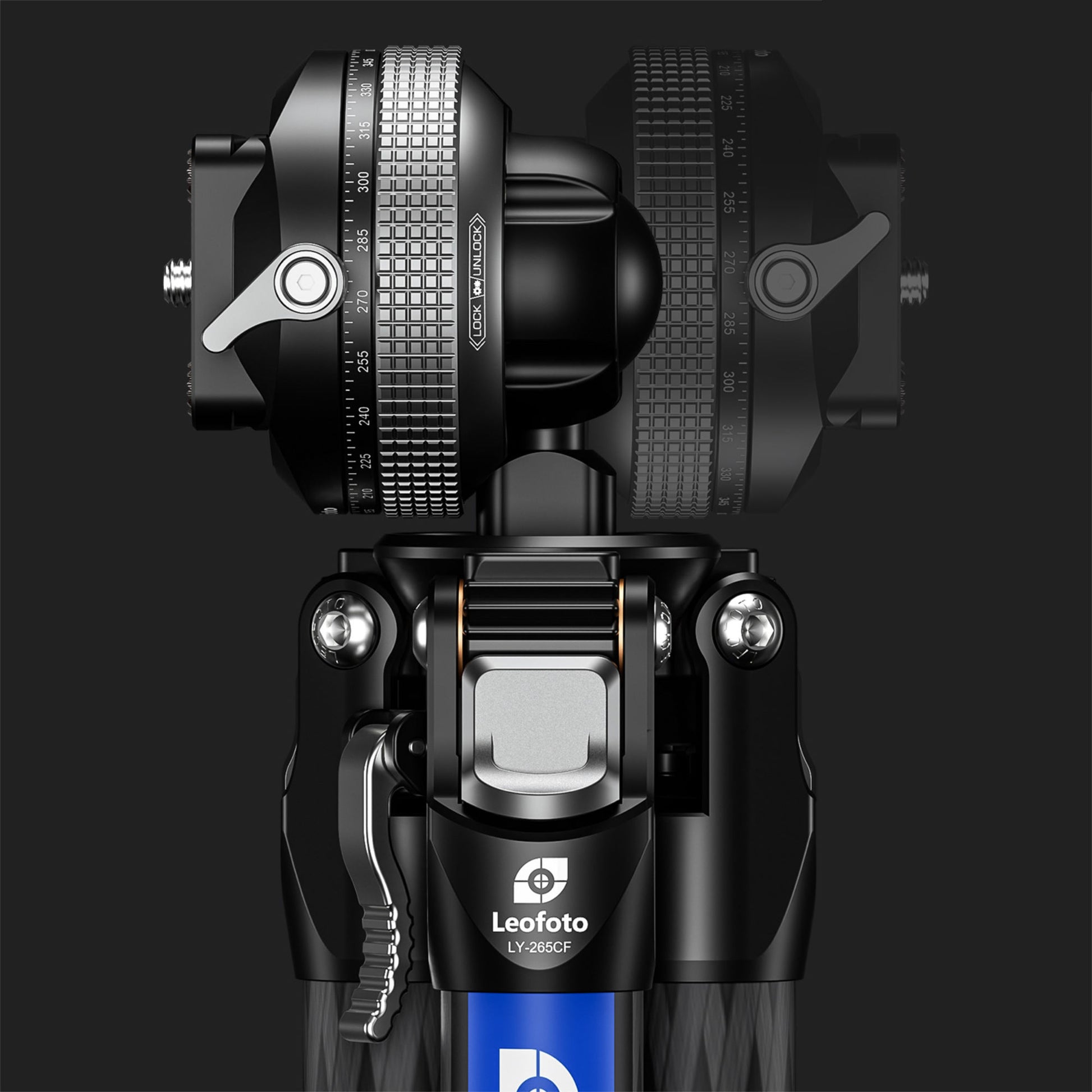 Leofoto tripod head with adjustable knobs, perfect for lightweight carbon fibre tripod for travel photography