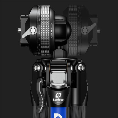 Leofoto tripod head with adjustable knobs, perfect for lightweight carbon fibre tripod for travel photography