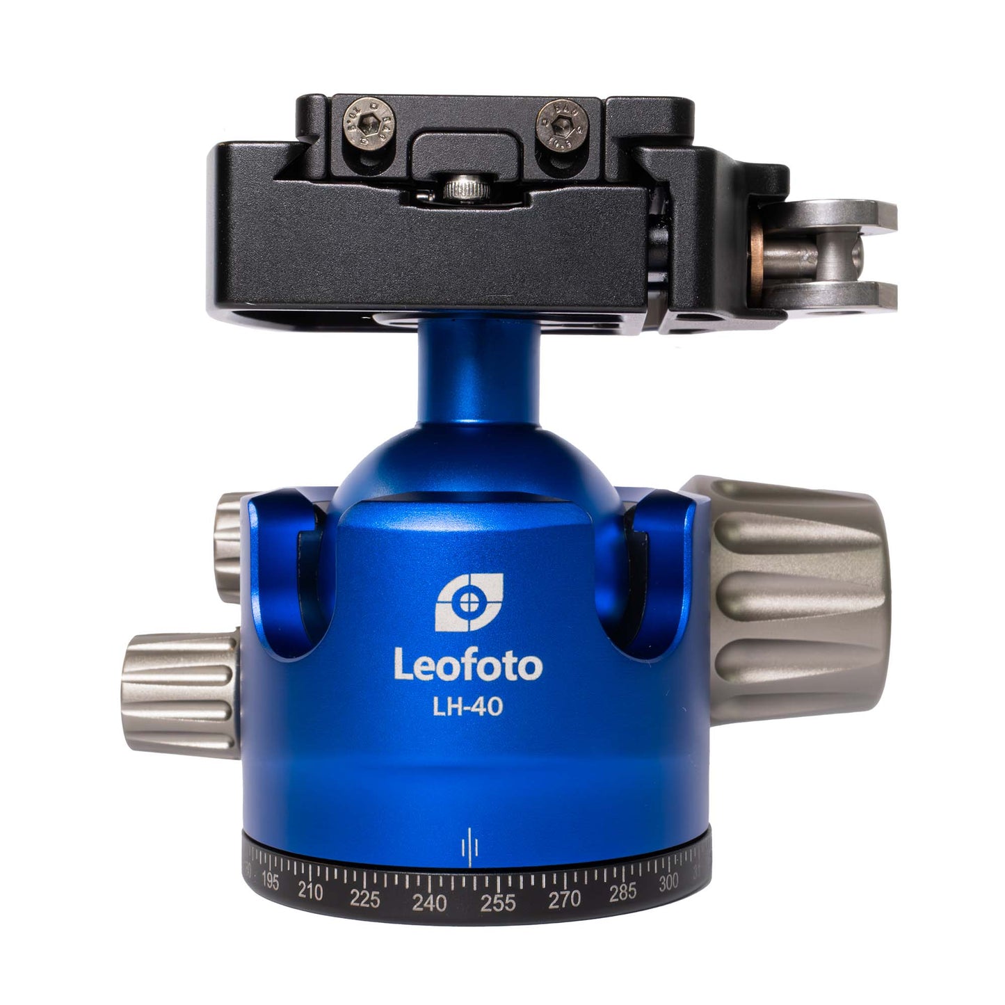 Leofoto LP-324C Poseidon Series water resistant carbon fiber tripod featuring a blue ball head for stability
