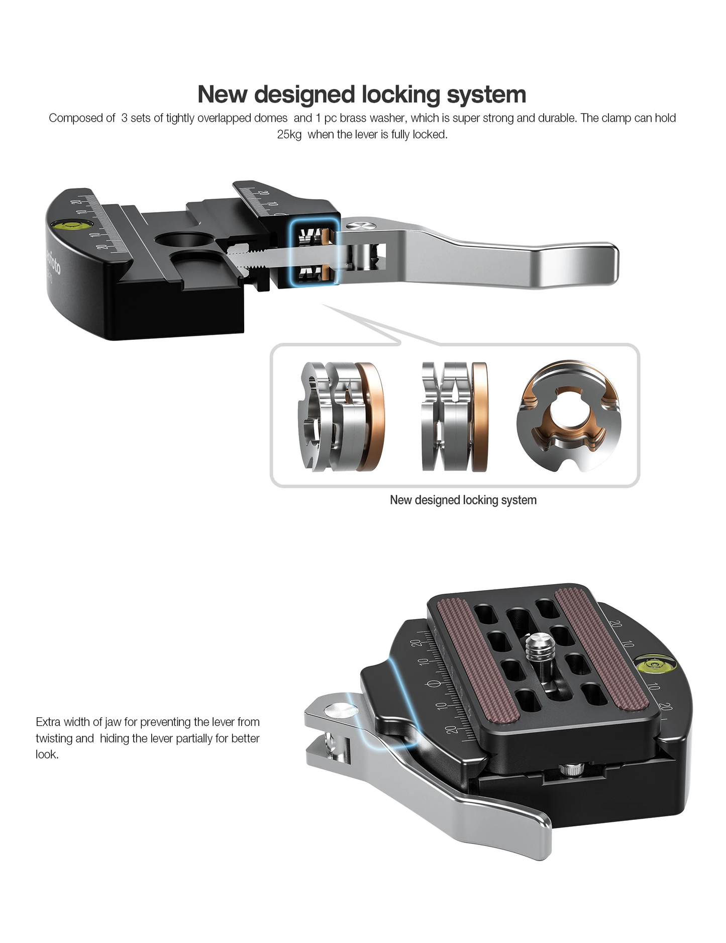 Leofoto Tripod Head with new locking system and adjustable lever for stability and durability