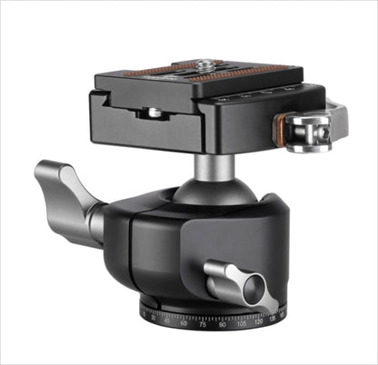 Leofoto Tripod Head with Quick Release Plate and Smooth Pan Function for Stable Photography