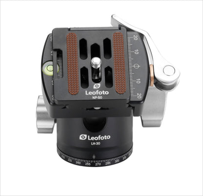 Leofoto Tripod Head with Quick Release Plate and Built-in Level for Smooth Camera Movement