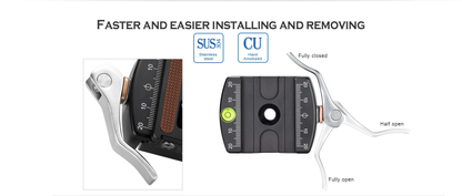 Leofoto Tripod Head with fast installation lever and clear measurement markings for photographers
