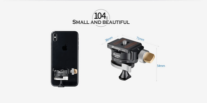 Leofoto Tripod Head compact design for smartphones, featuring adjustable knobs for easy setup