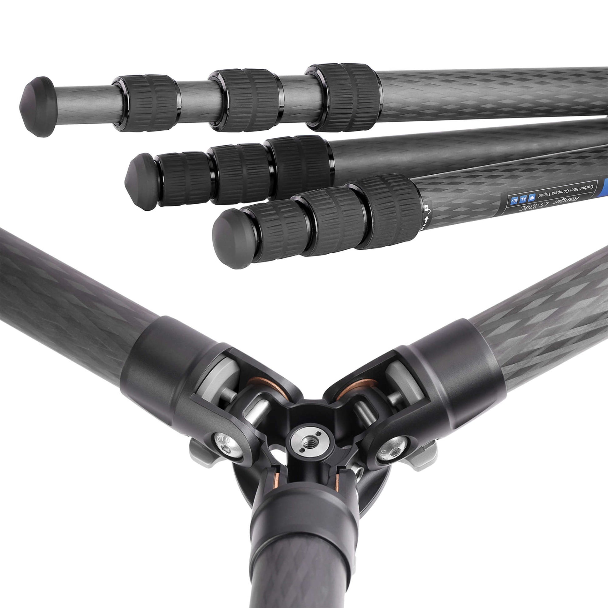Leofoto tripod with ball head showcasing adjustable carbon fiber legs and sturdy construction