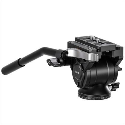 Leofoto video fluid head for tripods with adjustable handle and precision control features