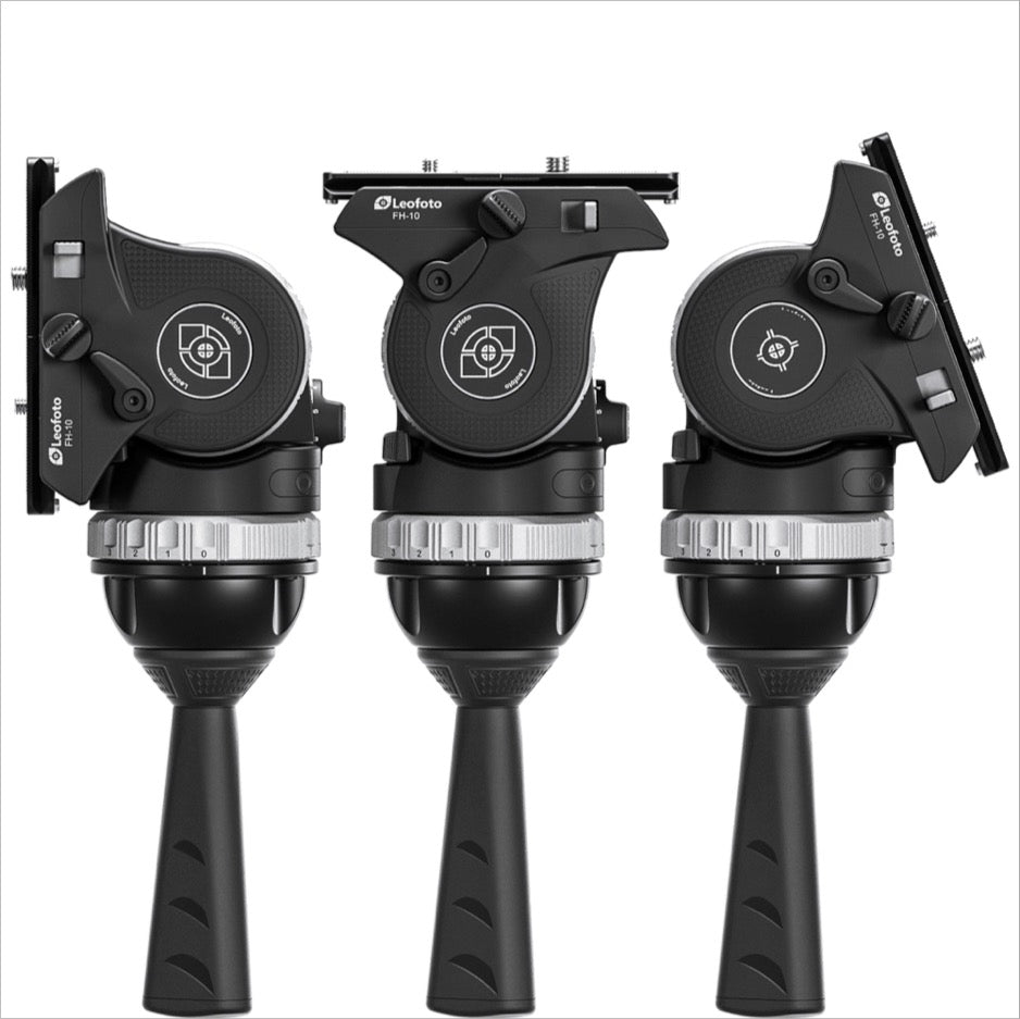 Leofoto video fluid head for tripods with adjustable knobs and quick release plate