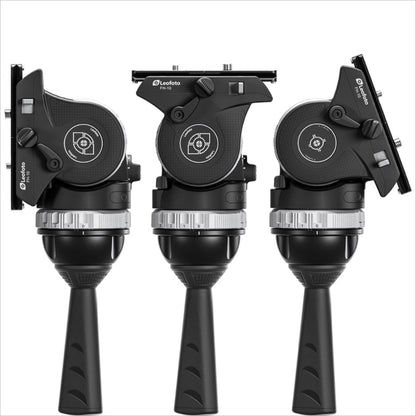 Leofoto video fluid head for tripods with adjustable knobs and quick release plate