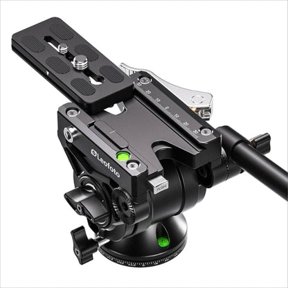 Leofoto Video Fluid Head for Tripods with Quick Release Plate and Precise Controls