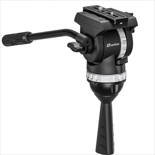 Leofoto video fluid head for tripods featuring smooth pan and tilt controls for professional videographers