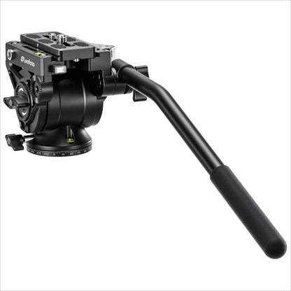 Leofoto video fluid head for tripods with smooth panning and tilting controls and ergonomic handle