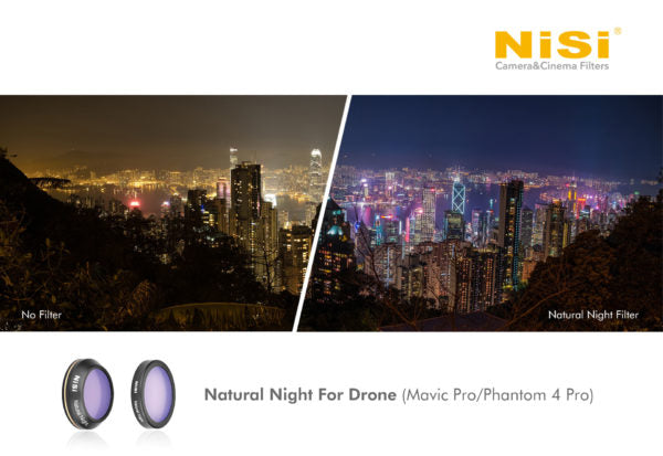 NiSi Natural Night Filter for Drone Mavic Pro and Phantom 4 Pro enhancing night photography