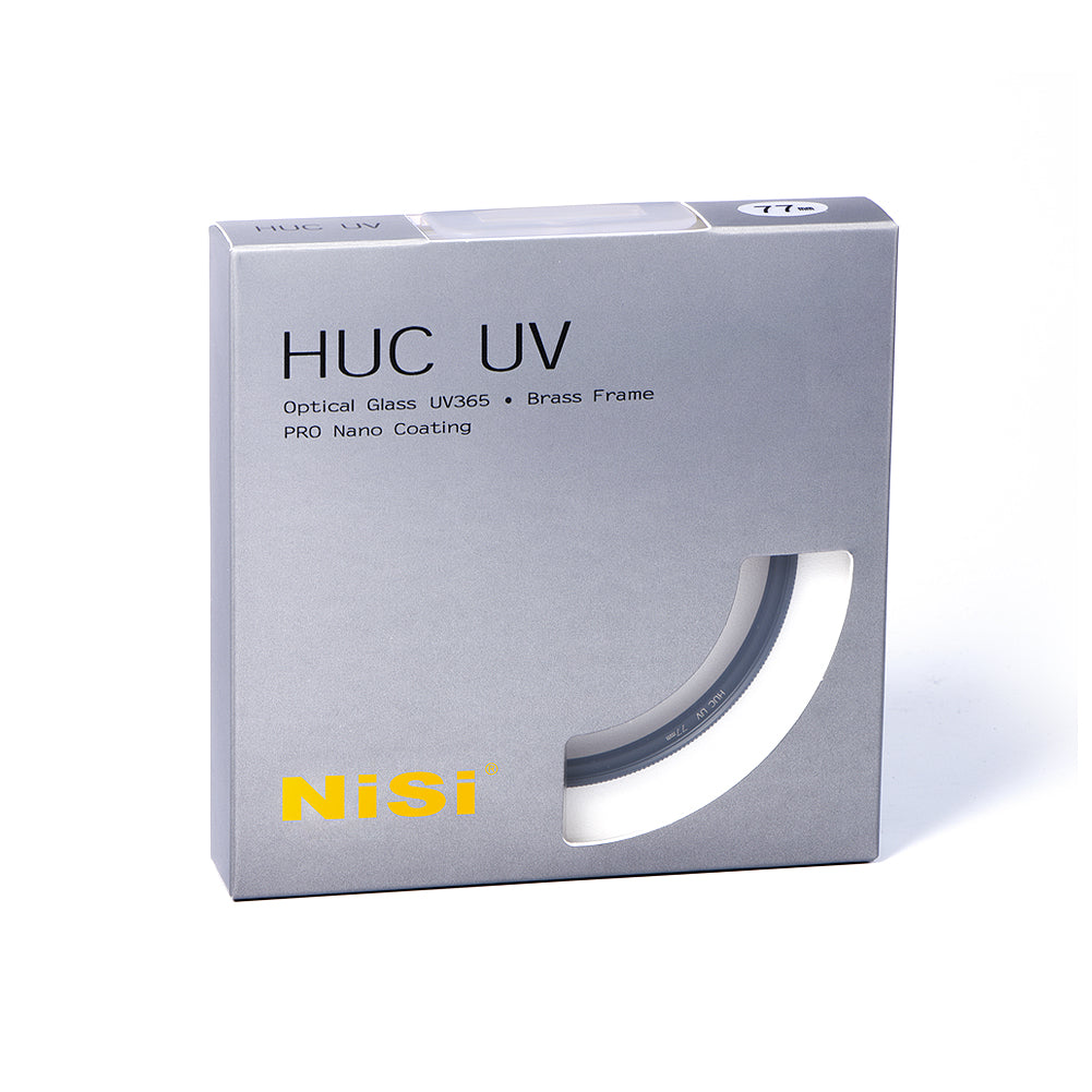 NiSi PRO Nano HUC UV professional camera UV filter in a sleek packaging with an optical glass design