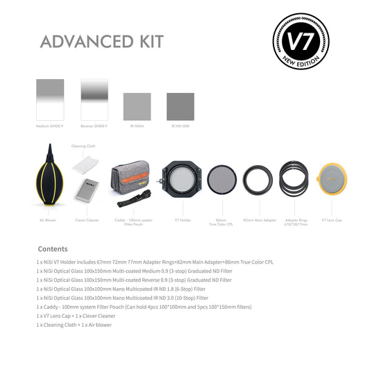 NiSi Square Filter Advanced Kit with Various Sizes and Accessories for Photographers and Filmmakers