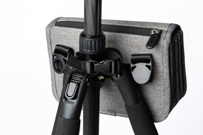 NiSi Square Filter Advanced Kit storage pouch attached to a tripod for easy access and organization