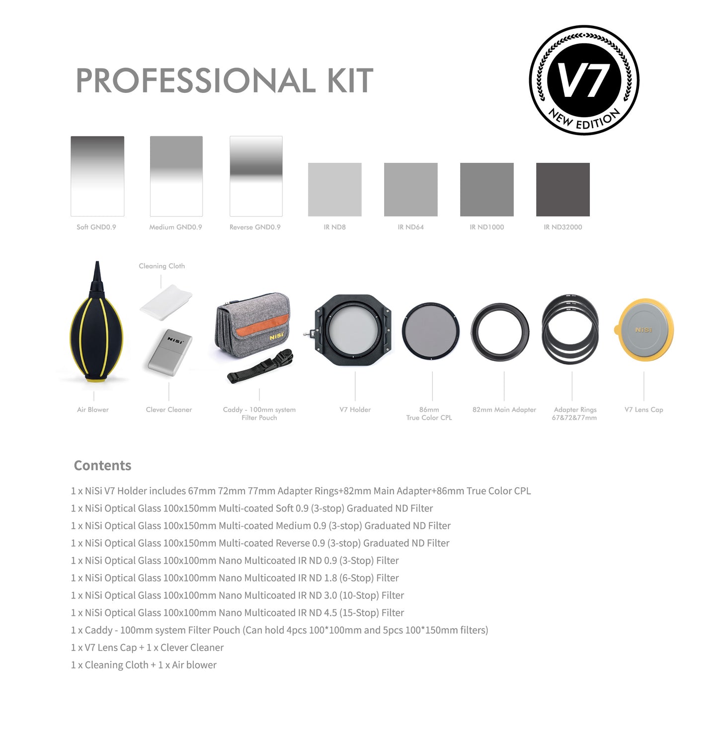 NiSi Square Filter Professional Kit including various ND filters and accessories for photography enthusiasts