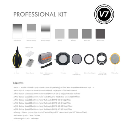 NiSi Square Filter Professional Kit including various ND filters and accessories for photography enthusiasts