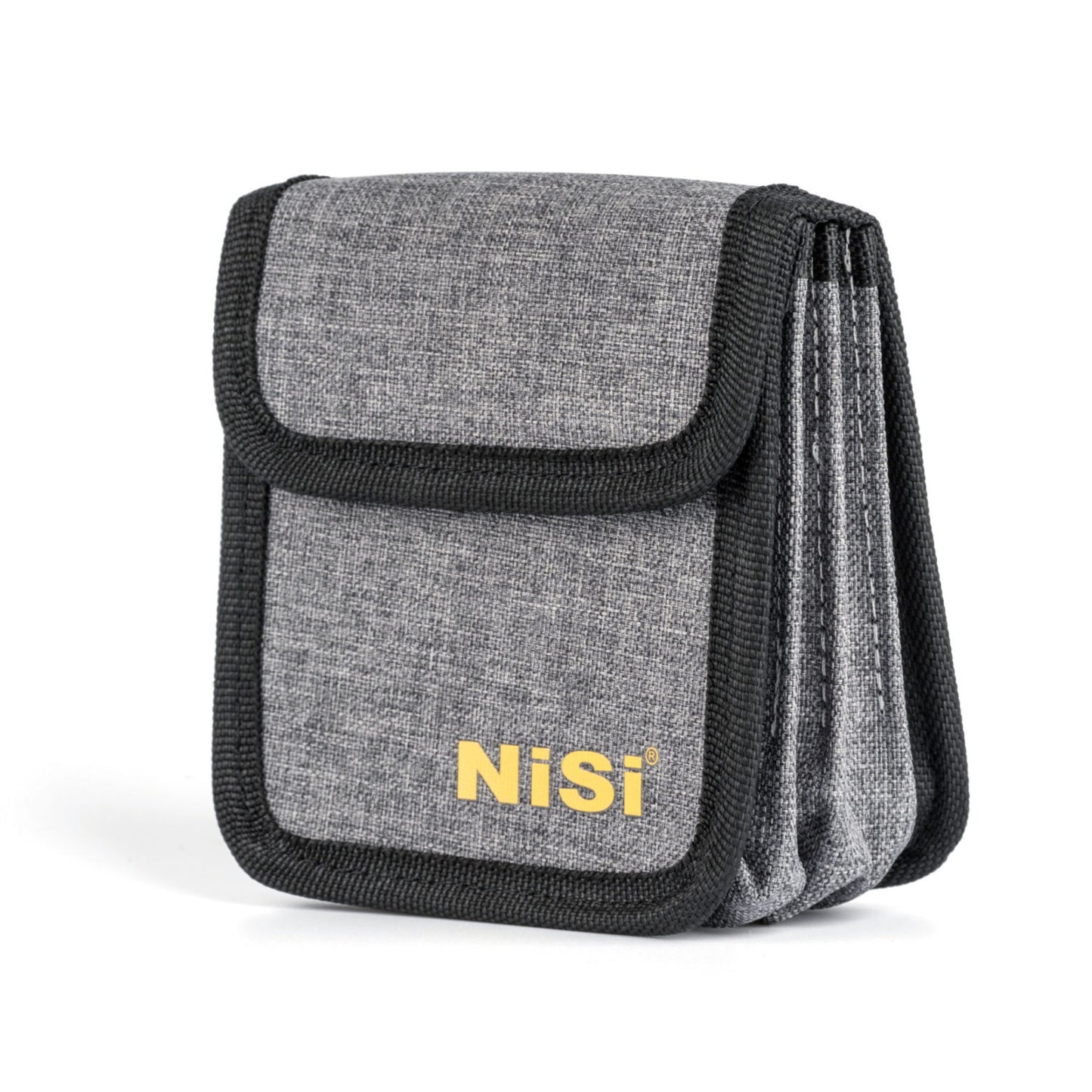 NiSi Square ND Filter Kit storage pouch in gray fabric with logo and secure velcro closure