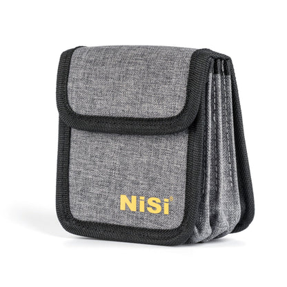 NiSi Square ND Filter Kit storage pouch in gray fabric with logo and secure velcro closure