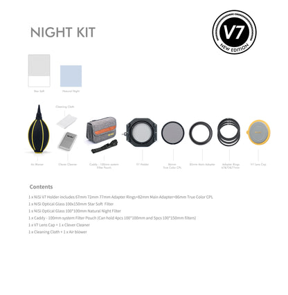 NiSi Square Night Photography Filter Kit with various components for enhancing night photography