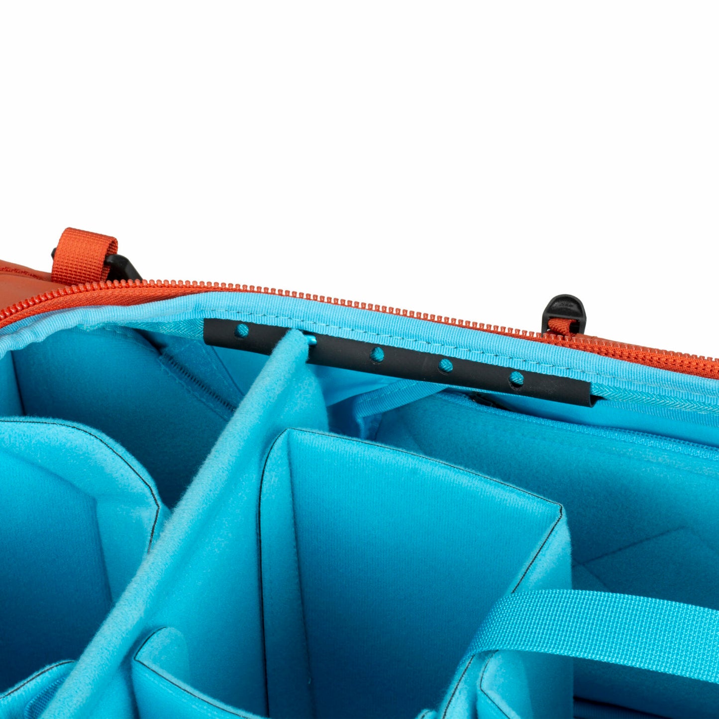 Interior of the Summit Creative camera backpack with customizable padded dividers for secure gear storage